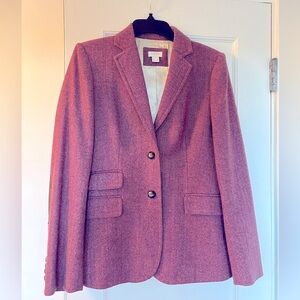 J.Crew Tweed  Wool Fitted Classic Blazer Jacket in Purple Pink Style B1425